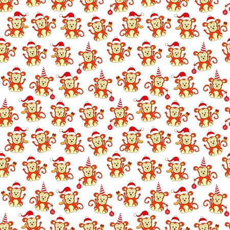 Seamless pattern of cute monkey for new yearのイラスト素材