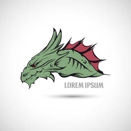 The vector image Label with a dragonのイラスト素材