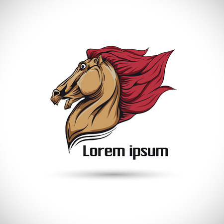 The vector image Label with a horse head. Vector.のイラスト素材