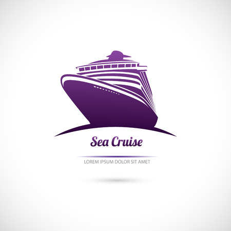 The Vector image of Label Sea cruise. Ocean liner.のイラスト素材