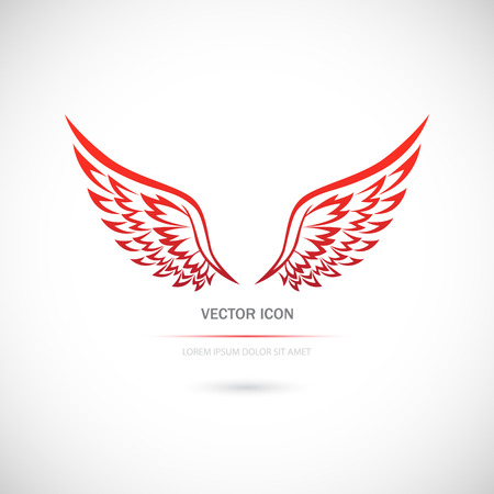 The Vector image of Icon with wings on a white background.のイラスト素材