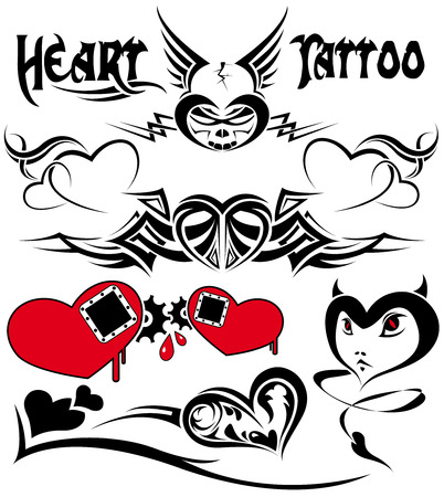 The vector image of HEART TATTOOのイラスト素材