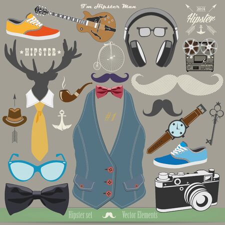 The vector image of Hipster vector elements.のイラスト素材