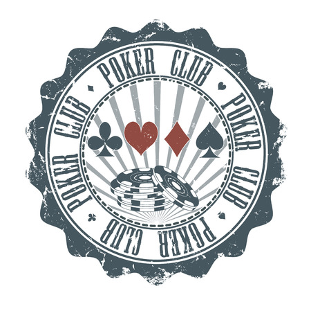 The vector image of  Poker Club stamp. Vector illustrationのイラスト素材