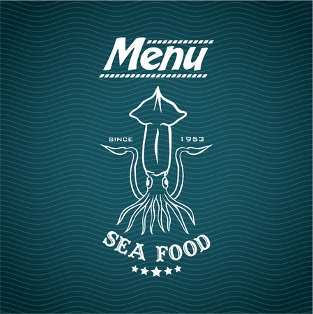 The vector image of Sketch for a restaurant menu. Sea food.のイラスト素材
