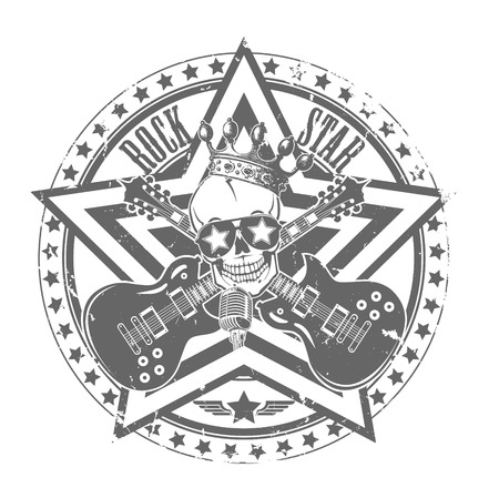 The vector image of Rock n roll stamp. Vector illustrationのイラスト素材