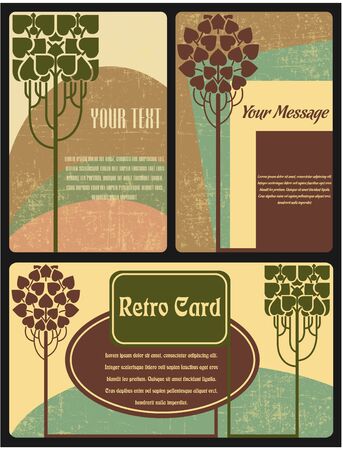 The vector image of Set of cards in style of the Retroのイラスト素材