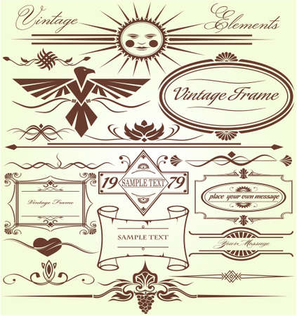 The vector image of Vintage Frameworks and elementsのイラスト素材