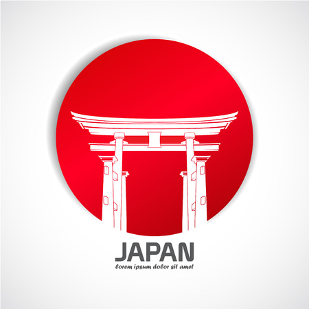 The Vector image of Japan. Label with the gateのイラスト素材