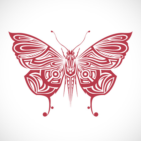 The image of Patterned butterfly in a tribal.のイラスト素材