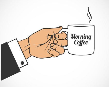 The image of Hand with mug. Morning coffee.のイラスト素材