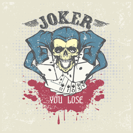 Joker card. Emblem casino.のイラスト素材
