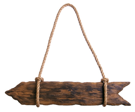 wooden sign on a white backgroundの写真素材