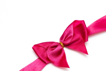 pink bow from box with chocolate の写真素材