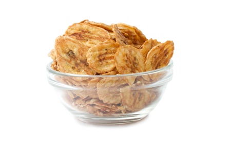 tropical dried bananas in the plateの写真素材