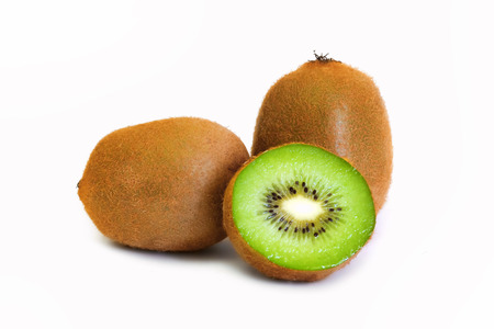Group of kiwifruit isolated on white の写真素材