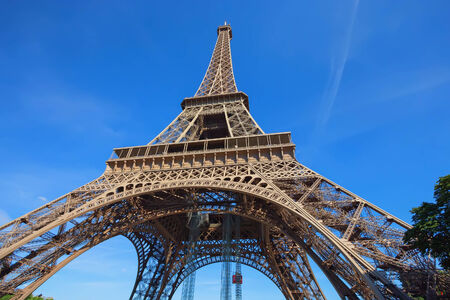 Close-up view on Eiffel's Tower, Paris, France の写真素材