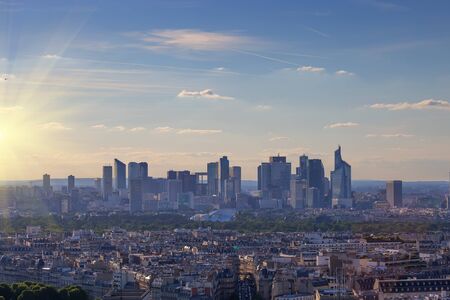 Business center with skyscrapers and cloudscape in Parisの写真素材