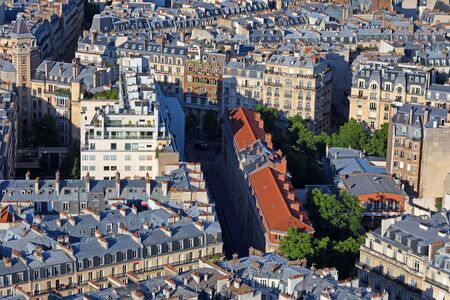 Rooves of the central part of Paris from seen from aboveの写真素材