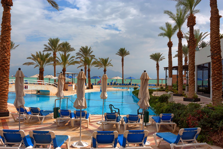 Pool in the resort and spa luxury tropical hotel