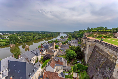 Beautiful panoramic view of medieval European town Amboise, Franceの写真素材