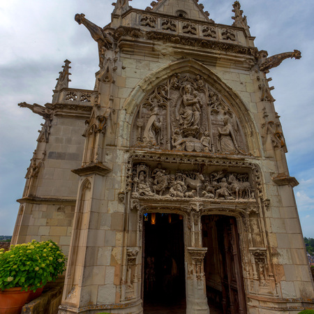 Detail of Late Gothic carving on the Chapel of Saint-Hubertの写真素材
