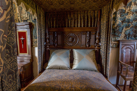 CASTLE OF BLOIS, BLOIS, FRANCE - CIRCA JUNE 2014: The interior of the Blois Castle in circa June, 2014. Blois is chateau in  the town of Blois in the Loire valley, UNESCO World Heritage Site.のeditorial素材