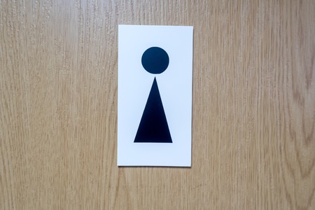 Toilet plate for women wc on wooden surfaceの写真素材
