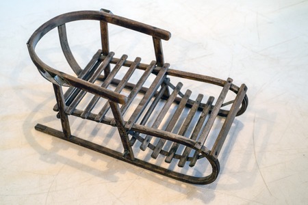 Old vintage wooden sleighの写真素材
