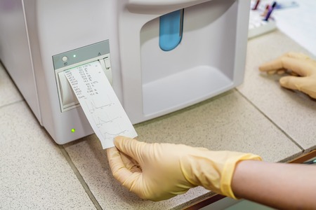 Close-up shot of electronic chemical analyzer