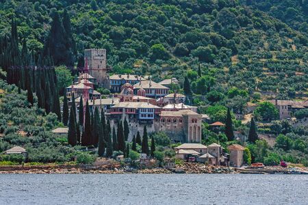 Docheiariou monastery on Mount Athosの写真素材