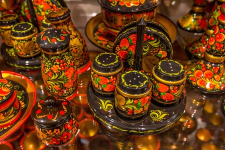 Russian souvenir tablewareの写真素材