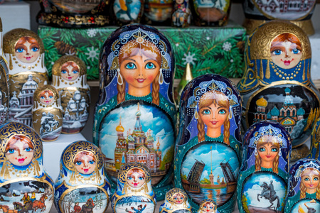 Russian souvenirs named matryoshka dollの写真素材