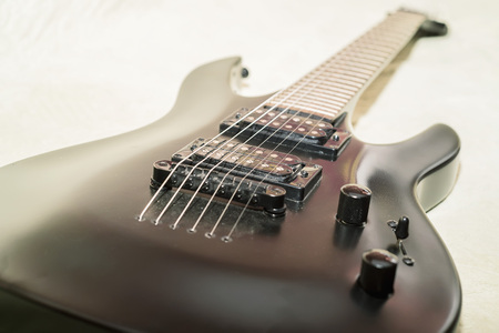 Close-up of electric guitarの写真素材