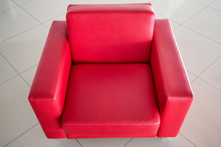 Modern red leather armchairの写真素材