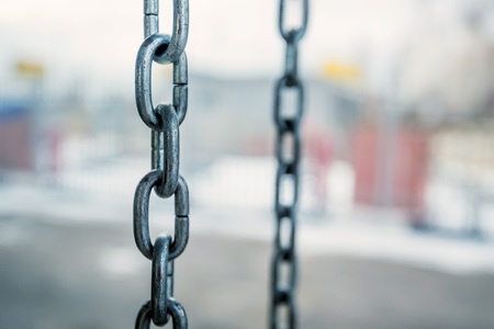 Close-up of metal chainの写真素材