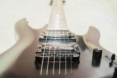 Close-up of electric guitarの写真素材