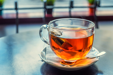 Morning cup of teaの写真素材