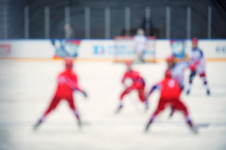 Blurred image of hockey playersの写真素材