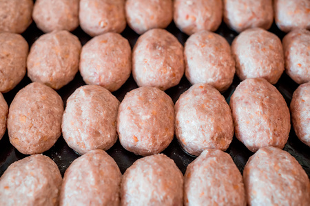 Raw pork cutletsの写真素材