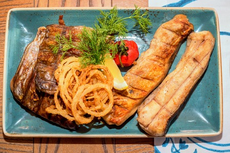 Fried freshwater catfishの写真素材