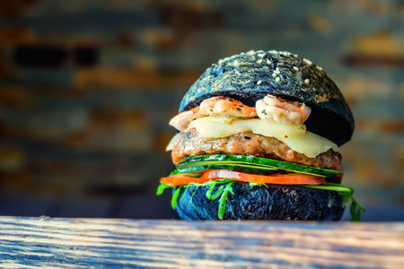 Homemade hamburger with fresh vegetablesの写真素材