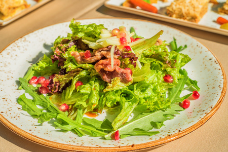 Fusion salad with duck meatの写真素材