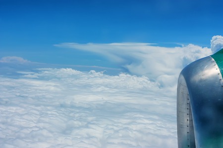 Skyscape viewed from airplaneの写真素材