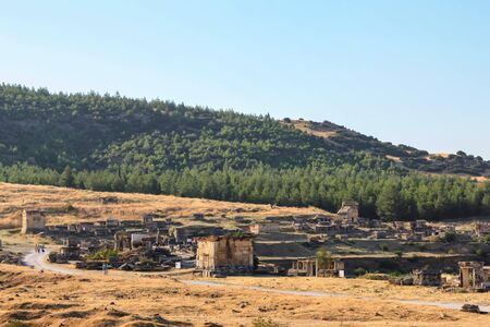 Nekropolis of Hierapolis ancient city viewの写真素材