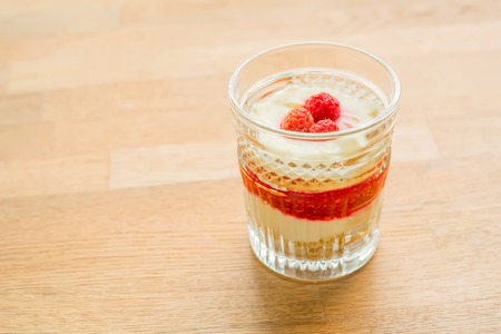 Panacota italian dessert in glassの写真素材
