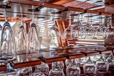 Luxury wine and champagne glassesの写真素材