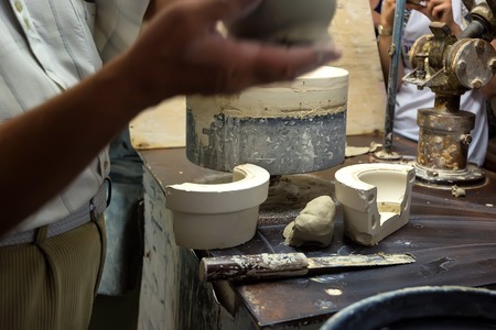 Man produces earthenware pot