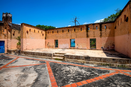 The old prison courtyard on Prison Islandの写真素材
