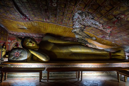 Image of Buddha in his Parinirvana or Parinibbanaの写真素材